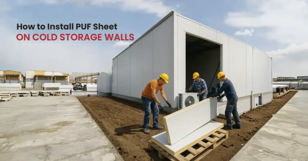 how to install puf sheet on cold storage walls